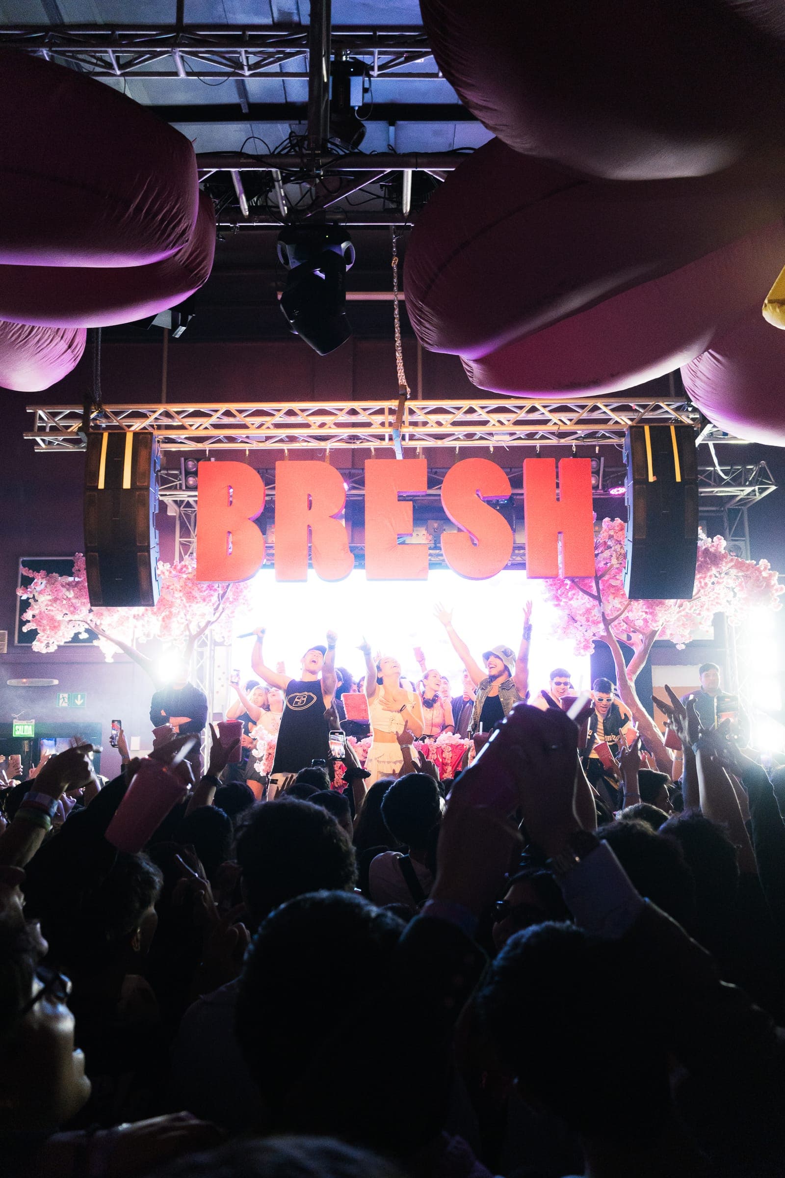The brightly lit BRESH stage facing the crowd